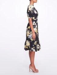 Sweetheart Neckline Floral Print Fitted Midi Dress