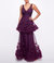 Textured Tiered Gown - Aubergine