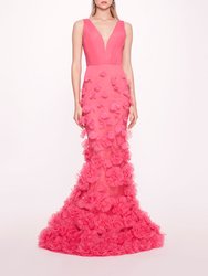 Tulle Rosette Gown - Pink