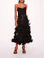 Tulle Rosette Midi Dress - Black