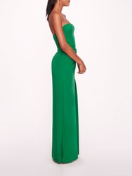 Twist Crepe Column Gown