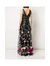 V-Neck Sleeveless 3D Floral Embroidered Gown