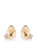 Pear Stone Stud Earrings - Gold