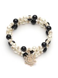 Pearl Bracelet Set - Black