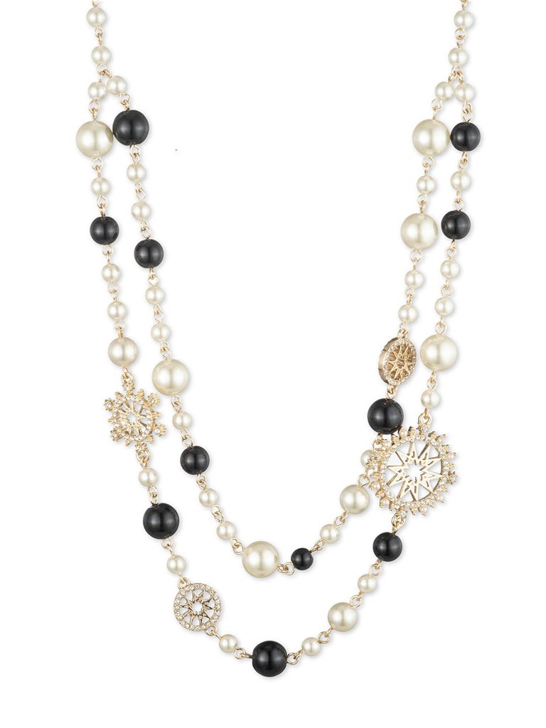 Pearl Collar Necklace - Black