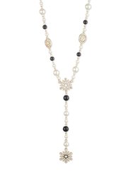 Pearl Y Necklace - Black