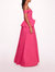 Peplum Taffeta Gown - Pink