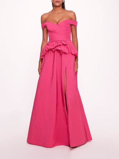 Marchesa Peplum Taffeta Gown - Pink product