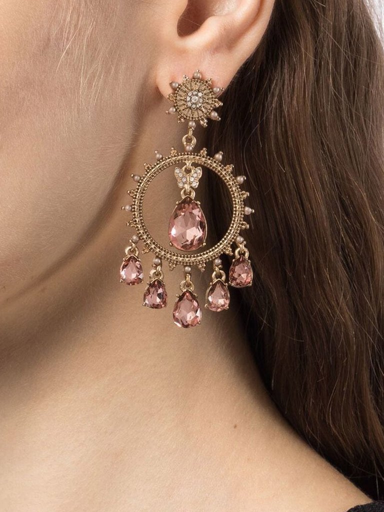 Pink Orbital Chandelier Earring