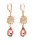 Pink Starburst Drop Earring - Gold