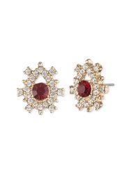 Poised Button Earring - Red
