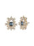 Poised Denim Button Earring - Denim