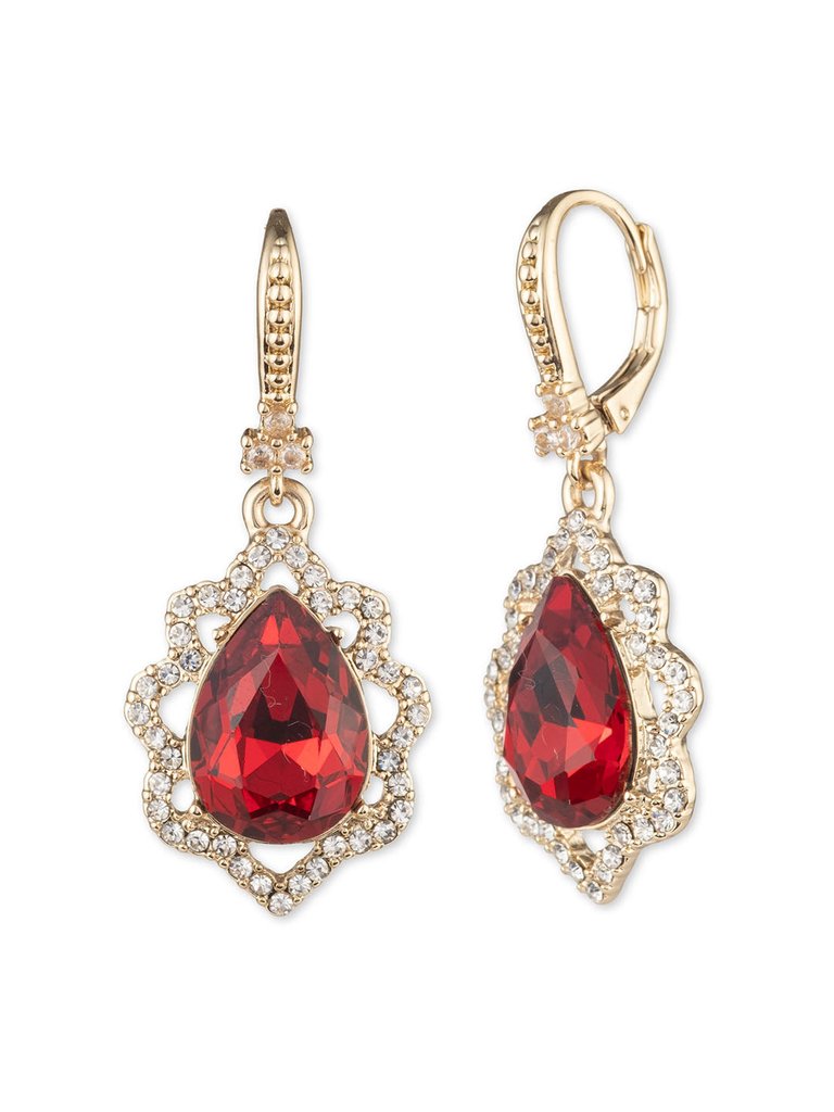 Poised Drop Earring - Red
