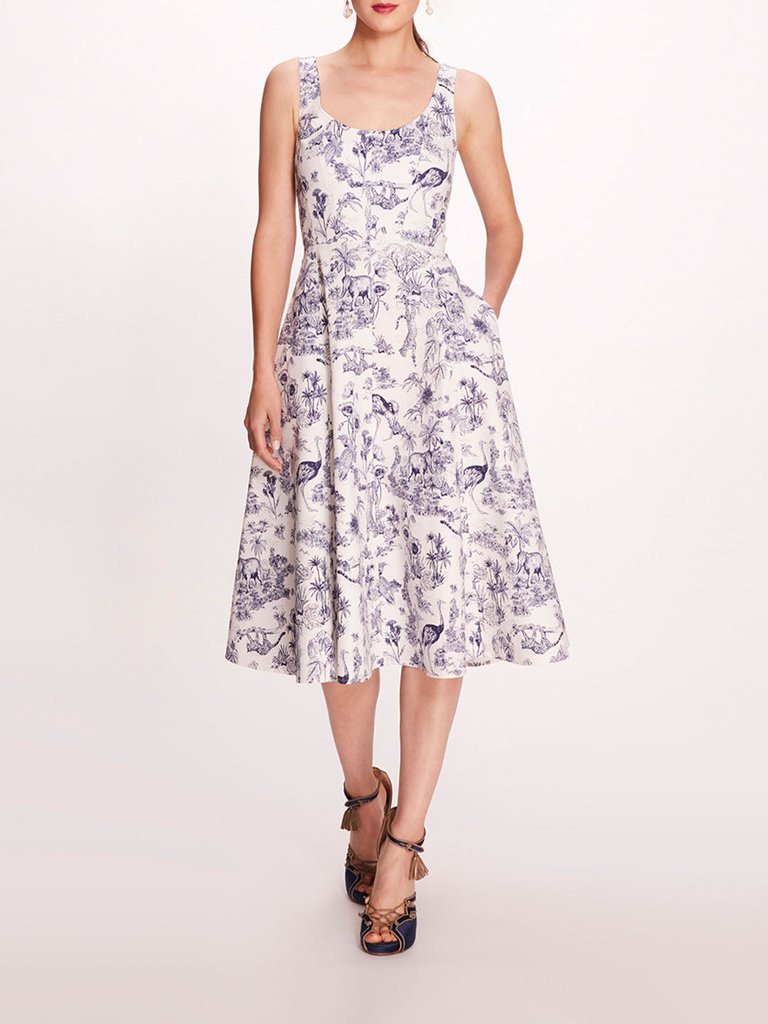 Elowen Dress - Ivory/Navy - Ivory/Navy