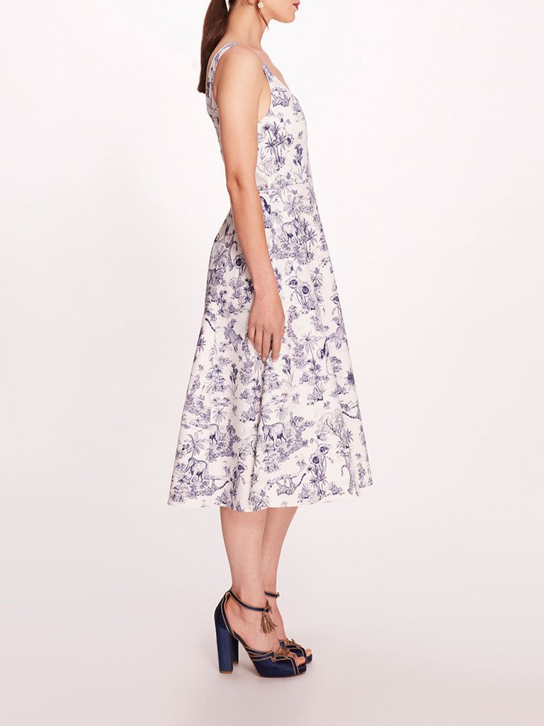 Elowen Dress - Ivory/Navy