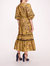 Flying Cheetah Tiered Midi Dress - Yellow Multi