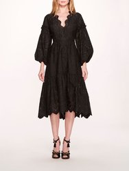 Nolana Midi Dress - Black - Black
