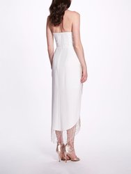 Strapless Wrap Cocktail Dress - Ivory