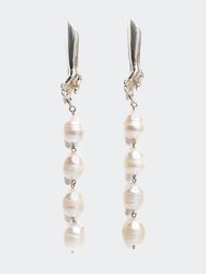 Mie Statement Earrings - Silver/Baroque Pearls