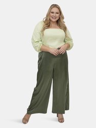 Charmeuse Wide Leg Pant - Green