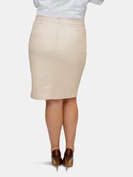 Faux Wrap Pleather Skirt