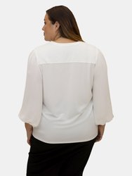 Mandarin 3/4 Bishop Sleeve Blouse