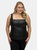 Pleather Tank Top With Open Front Zipper
