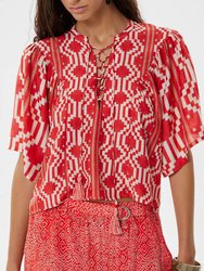 Ayacucho Solene Top - Ethnic Red