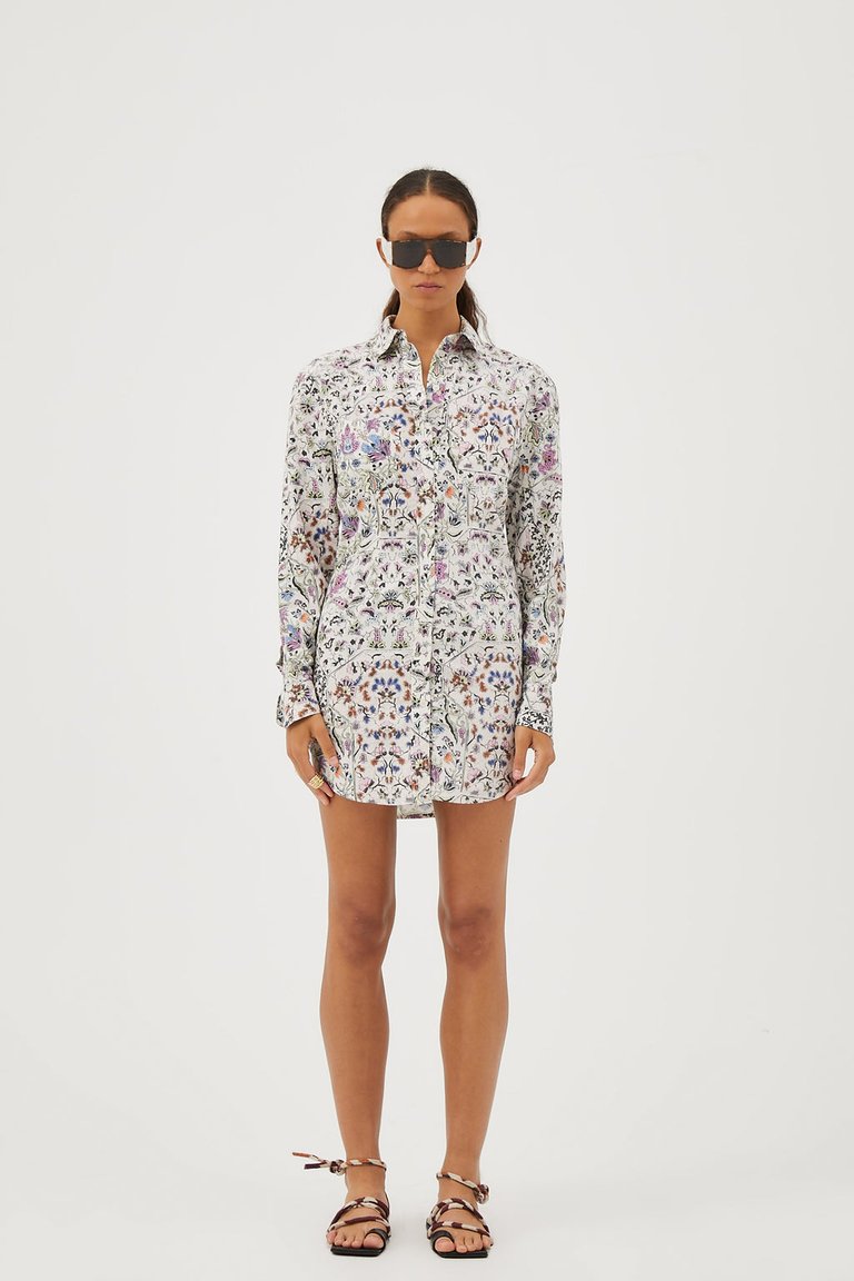 Valongo Rubi Shirt Dress - White Floral