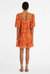 Kaylee Drop Waist Dress In Clementine Check