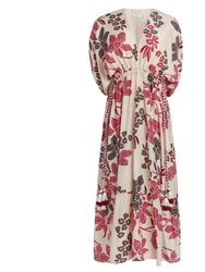 Venus Tassel Caftan Dress In Cherry Blossom