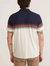 Short Sleeve Engineered Stripe Polo In Navy Colorblock