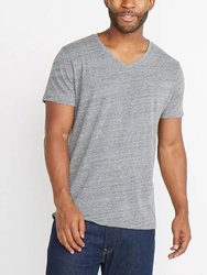 Signature V-Neck Tee - Mid Heather Grey