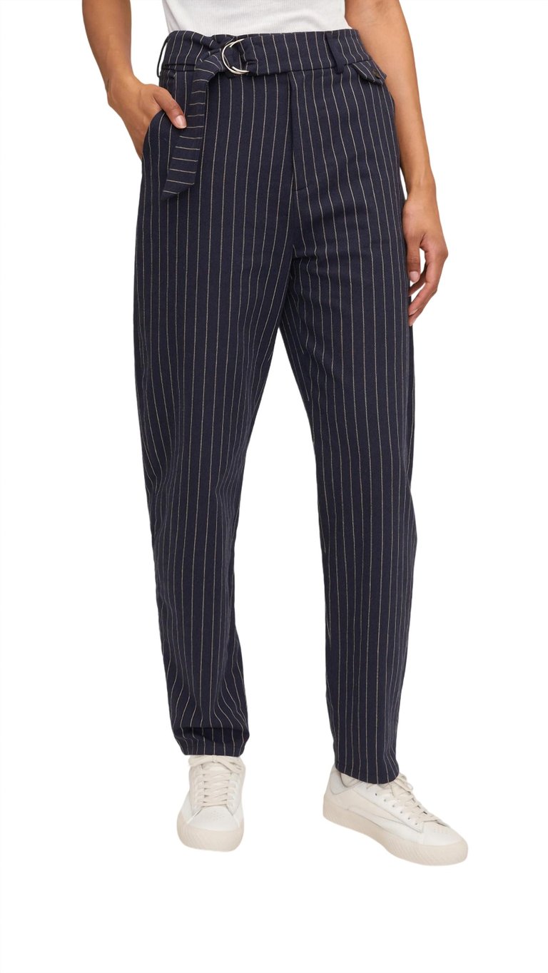 Allan Pinstripe Pants In Navy Beige Stripe