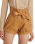 Banks Leather Shorts In Fawn - Fawn