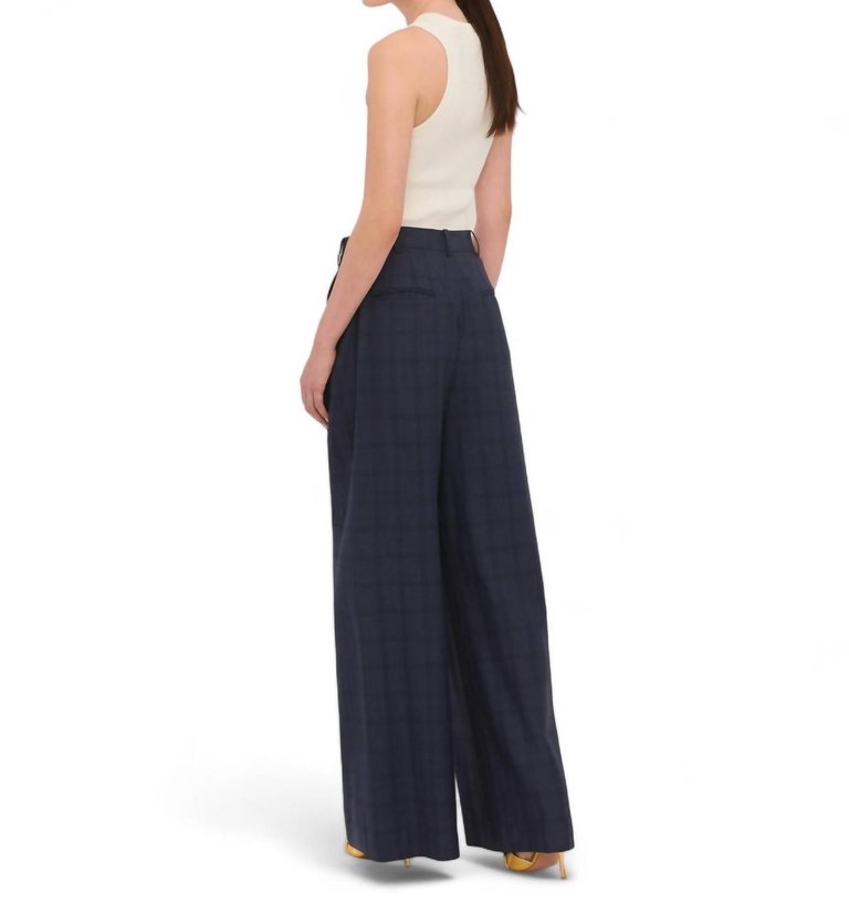 Palmer High Waist Wool Trouser In Oliver Plaid