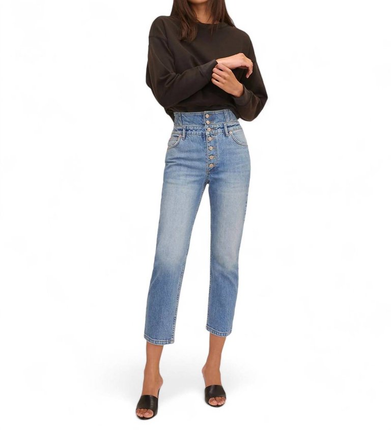 Turner Ii High Waist Jean In Indigo Medium Stone Wash - Indigo Medium Stone Wash