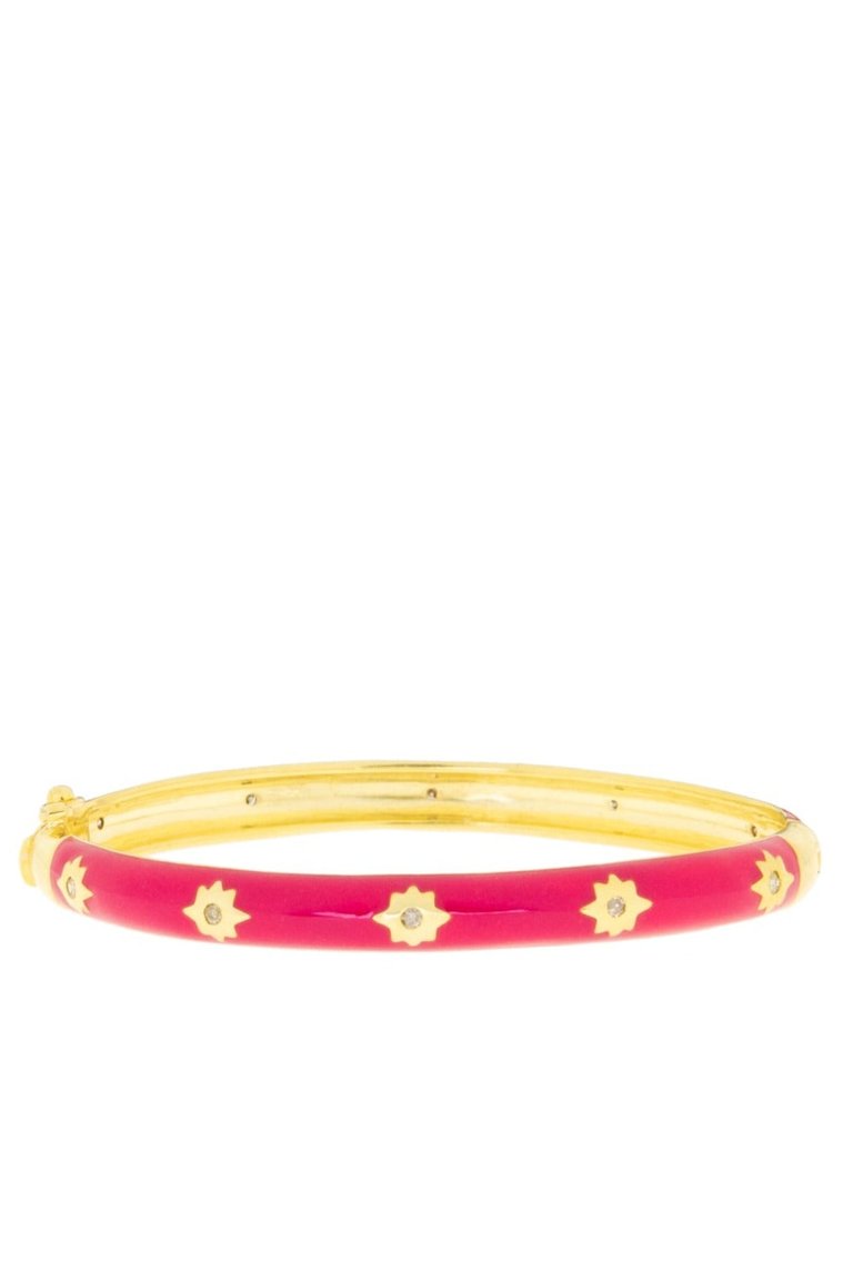 Dot Enamel Bangle Fuchsia - Fuchsia