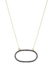 Gold Plated Necklace with Diamond Link Charm - YG-OX