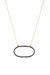 Gold Plated Necklace with Diamond Link Charm - YG-OX