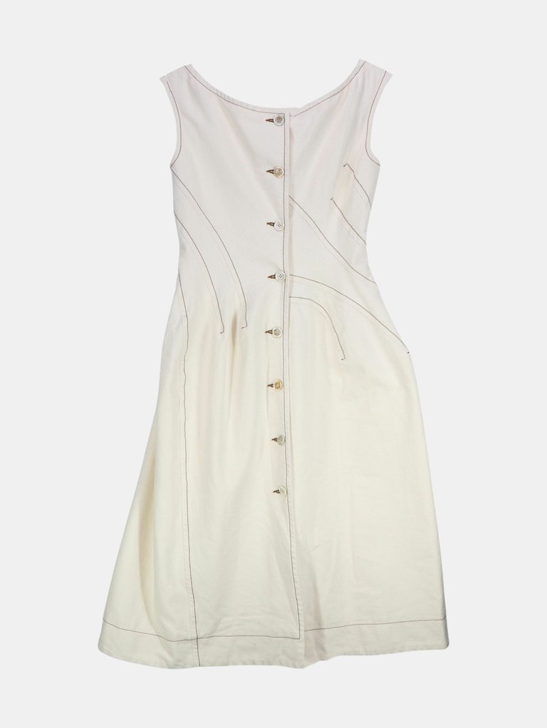 Marni Women's Beige Raw Cotton Drill Dress - Beige