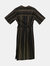 Marni Women's Dark Olive Short Sleeve Striped Poplin Dress