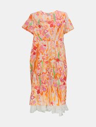 Marni Women's Nectarine Waterfall Comp Poplin Dress - Nectarine