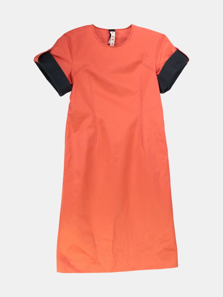 Marni Women's Orange / Black Arabesque Dress - 8 US 44 EU - Orange / Black