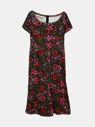 Marni Women's Starlight Pink Amarcord Denim Short Sleeved Floral Dress - Starlight Pink