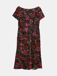 Marni Women's Starlight Pink Amarcord Denim Short Sleeved Floral Dress