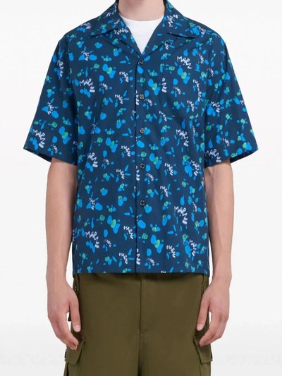 Marni Poplin Bowling Shirt With Marni Dripping Print product