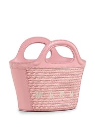 Tropicalia Micro Bag In Pink Leather And Raffia Effect Fabric