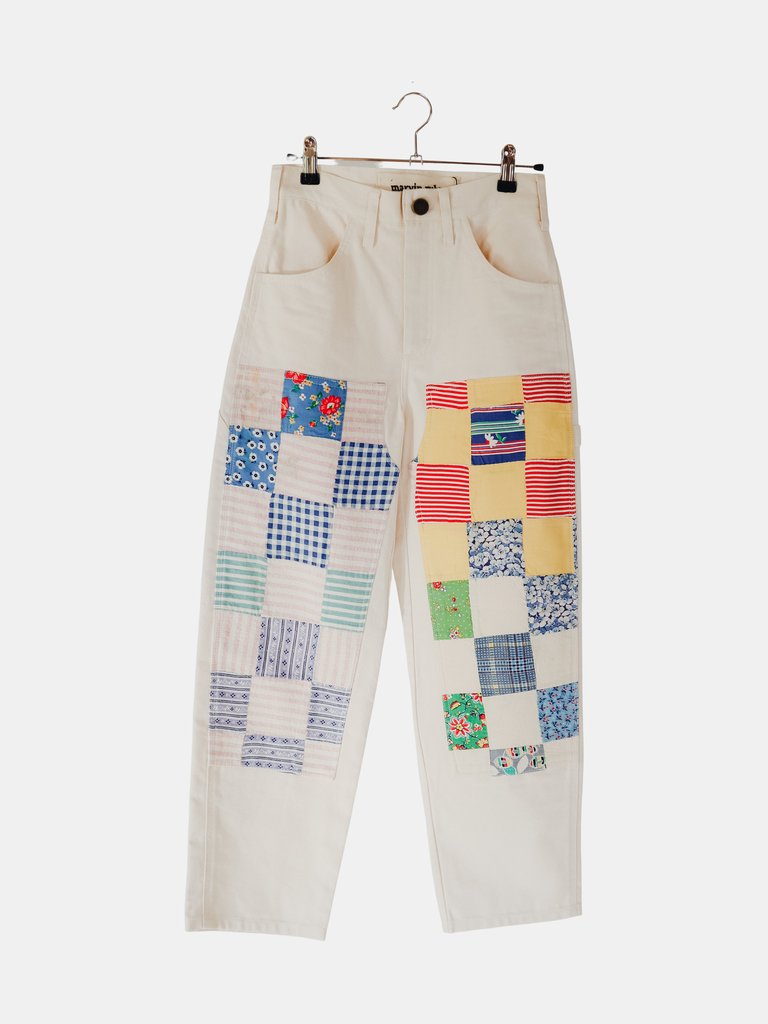 Quilted Park Pant - Checker - Natural