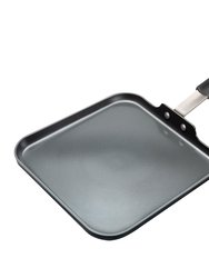 Ceramic Nonstick Crepe Pan & Griddle with Silicone Grip, 11" (28cm) - Gray